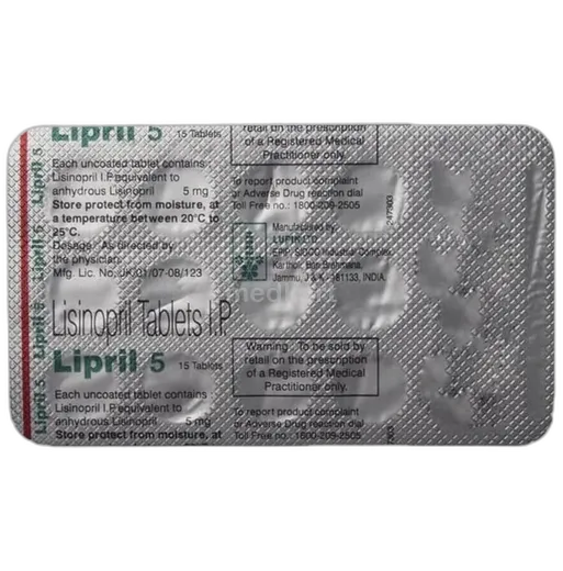 lipril 5mg tablet 15's